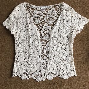 White lace short cardigan Clearance